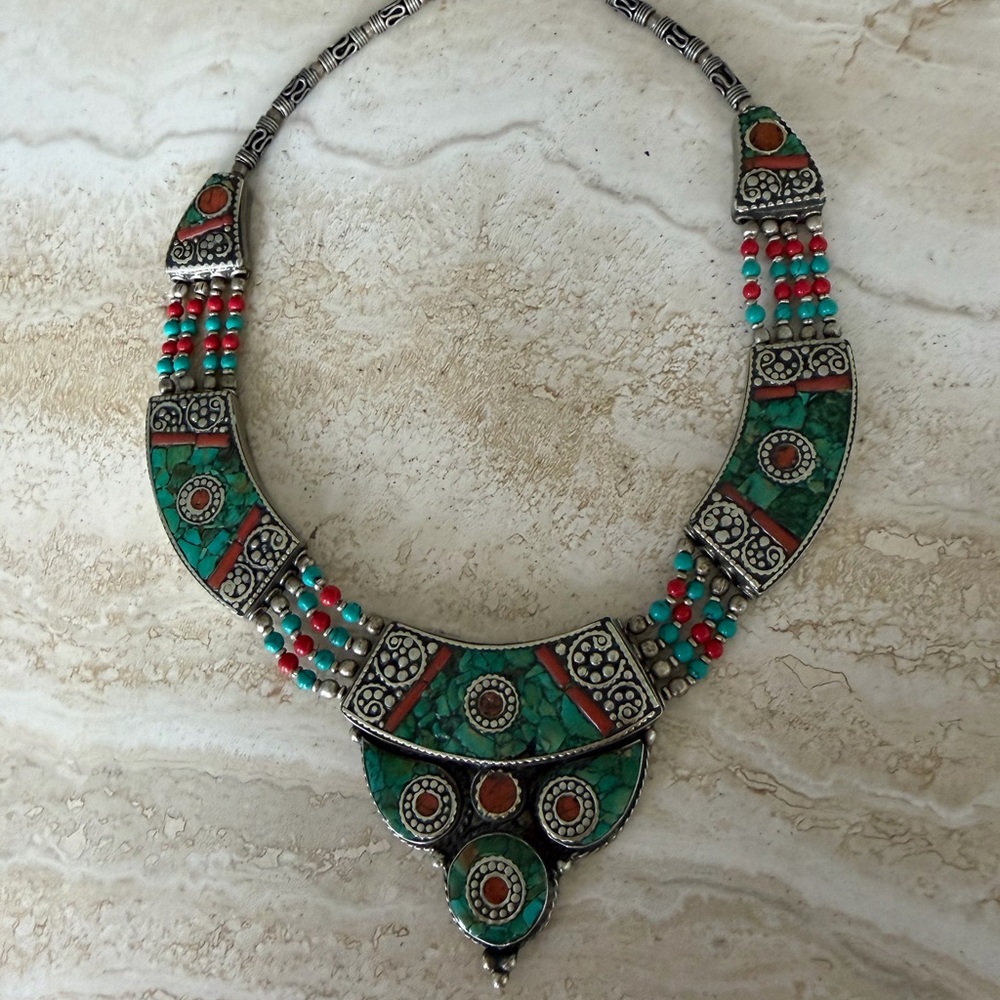 Turquoise and Cory Statement Necklace